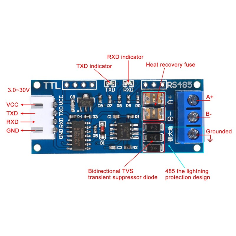 Atnsinc 2Pack TTL to RS485 Adapter Module, 485 to TTL