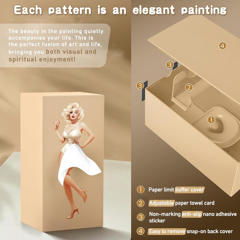 Tissue Box Cover, Creative Skirt Design Tissue Box Waterproof Retro