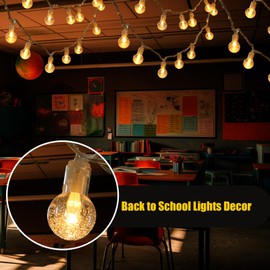 VIHOSE String Lights for Classroom Back to School Decor 49 ft 100 LED Globe String Lights Indoor Classroom Hanging Fairy Glow for Bedroom First Day of School Indoor Decor