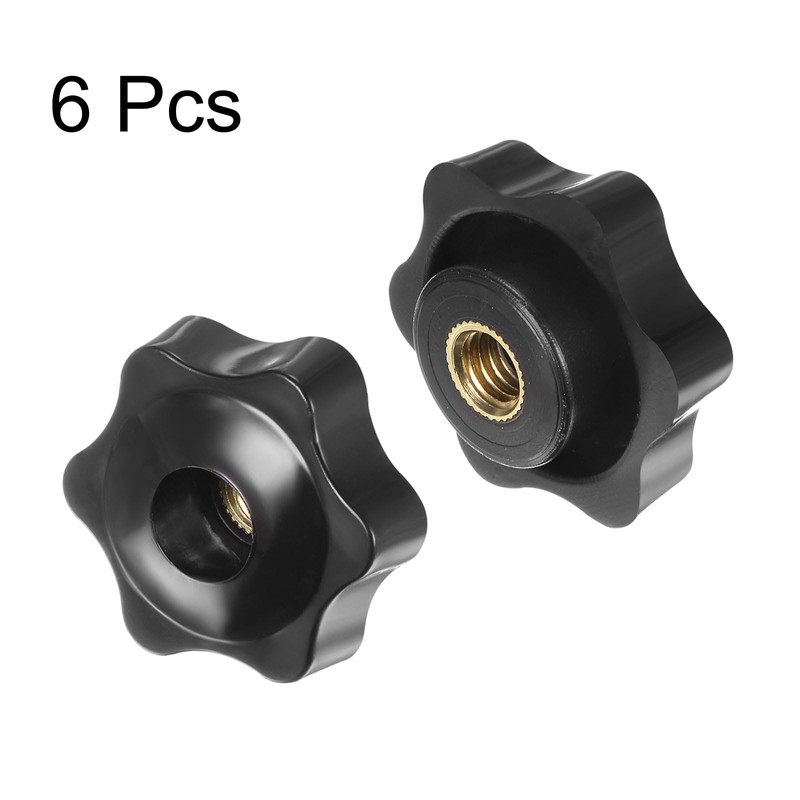 sourcing map 6pcs Star Knobs M8 Female Thread 38mm 6-Point