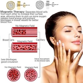 Lymphatic Magnetology Earrings For Women, Halolux Lymphvity Germanium Drainage Therapy Infrared Bead Negative Ion Lymph Detox Earring Stud Earrings Round Rhinestone Jewelry Gift (gold&silver)