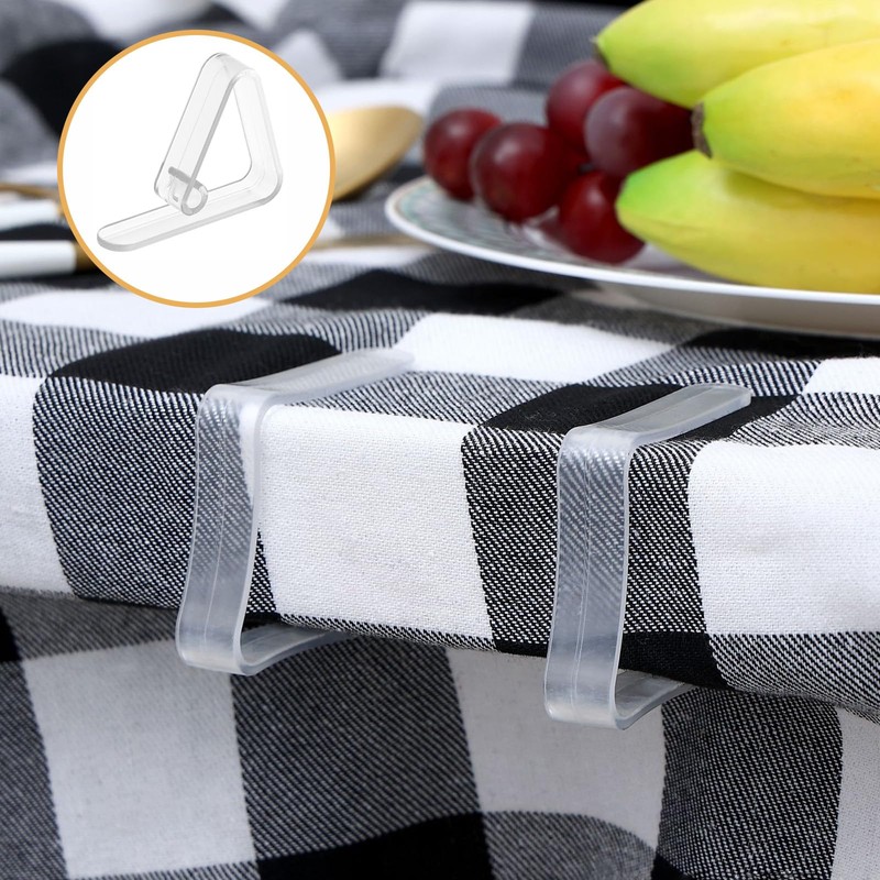 YEVON Table Cloth Clips for Outside Table – 12PCS Transparent