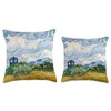 Wheatfield with Cypresses Doctor Visit Throw Pillow