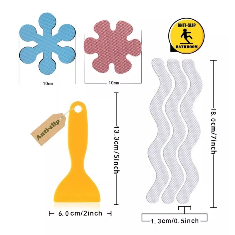 Dolores 24pcs Adhesivas Antideslizantes Bañera Ducha Pegatinas Tiras
