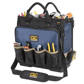 CLC Work Gear PB1543 17" Molded Base Multi-Compartment Technician's Tool Bag,Black/Blue