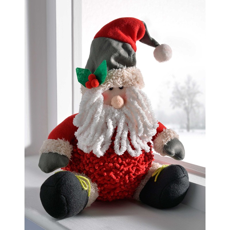 WeRChristmas Sitting Down Santa Christmas Decoration-30cm, 30 x 25 x