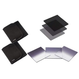 FOTGA 6 Pieces 4 x 4 Neutral Density + Graduated ND2 ND4 ND8 ND Filter + Protective Case Bag Kit for Matte Box