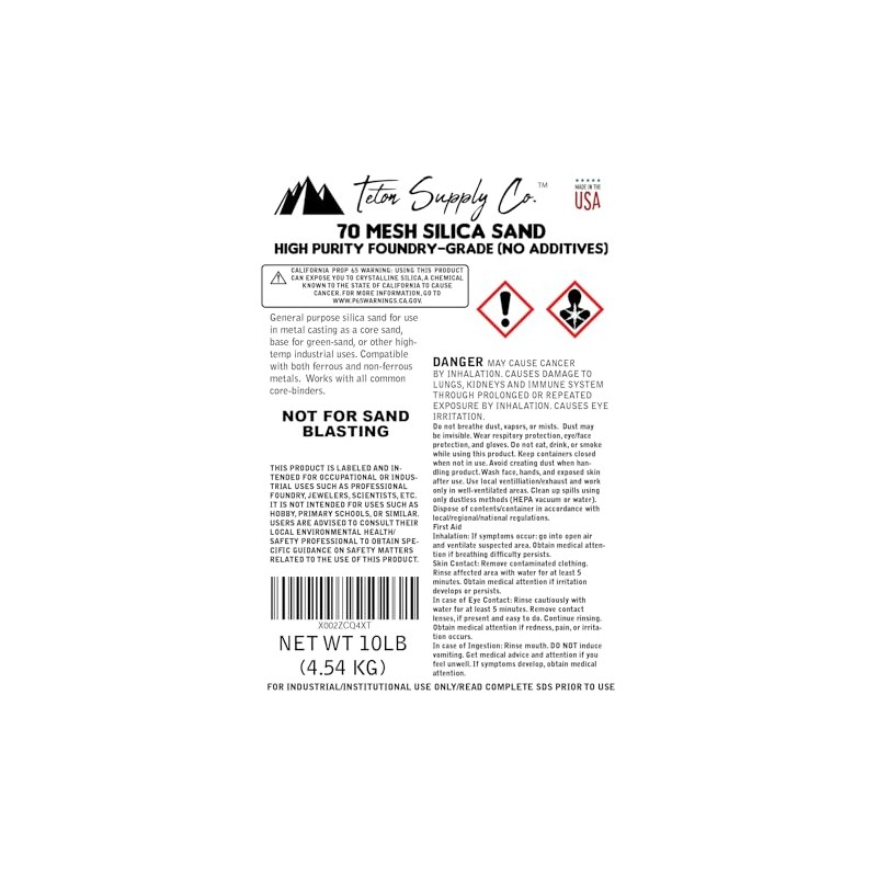 Pure Silica Sand, Medium (70 mesh) for Foundry and Other,