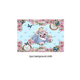 Birthday Photo Bunting Theme Background Wonderland Theme Photo Backdrop Party Photography Backdrop