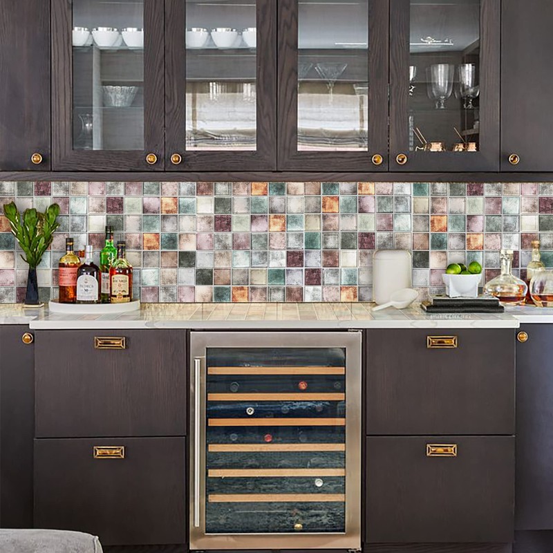 Parrotile Antique 2'' x 2'' Glass Squared Tile Glazed Red