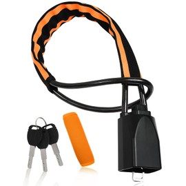 BeneVie Metal Wire Handle Lock, Anti-Theft Wire Lock, Relay Attack, Steering Lock (Orange (Border Pattern))