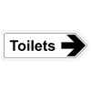 V Safety Shaped Safety Sign - Toilets Arrow Right -