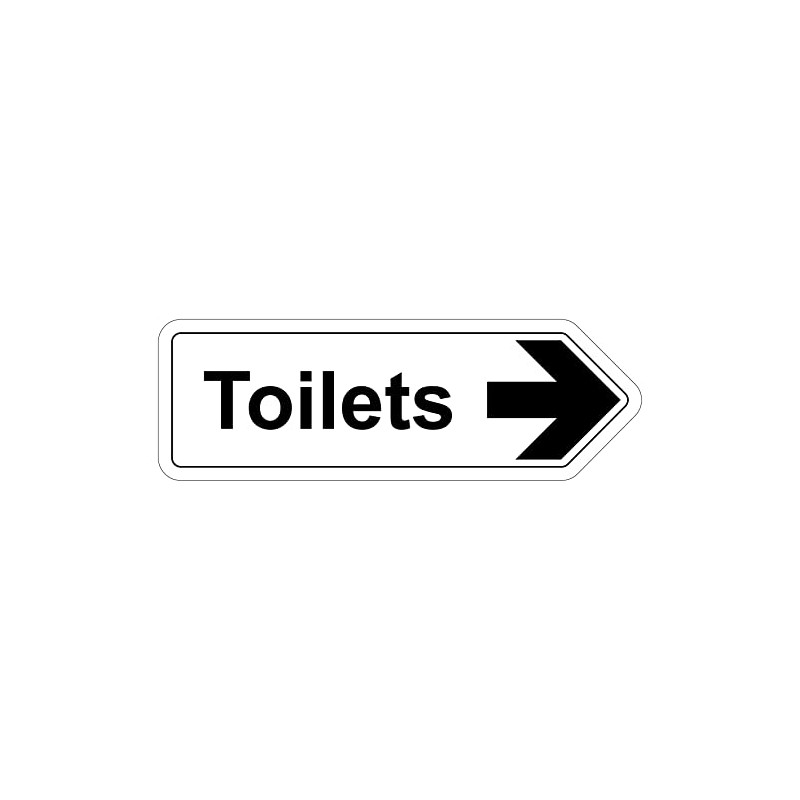 V Safety Shaped Safety Sign - Toilets Arrow Right -