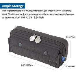 brunch brother Daily Pocket Charcoal Pencil Case, Ample Storage Pencil Pouch with Simple Design and Large Capacity, Perfect for Students and Professionals Seeking Organization and Style