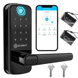 OLUMAT Keyless Entry Fingerprint Door Lock with Keypad for Home, Rental, Garage, Office and Hotel