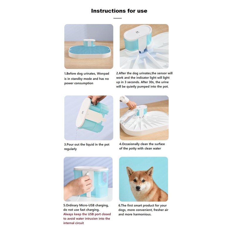 WonPad Smart Dog Potty Free from Disposable Pee Pads!Automatical Pee