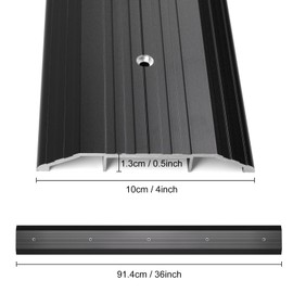 Orechic 4″Wide Sturdy Thicken Aluminum Threshold Strip, Stylish Floor Transition Strip Door Threshold for Commercial High Traffic Places, Size 36in×4in×0.5in (Black)