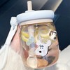 800ml Cute Water Cup with Lid and Straw Plastic Portable