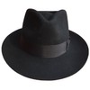 Classic Black Men's Wool Felt Godfather Gangster Mobster Gentleman Fedora