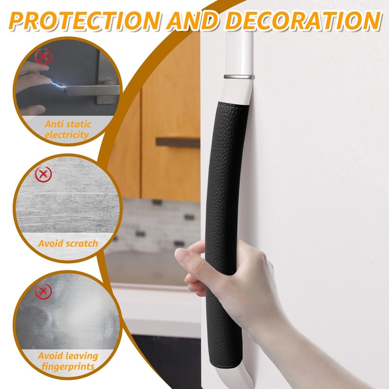 6PCS Slip PU Refrigerator Handle Cover for Fridge Oil Proof