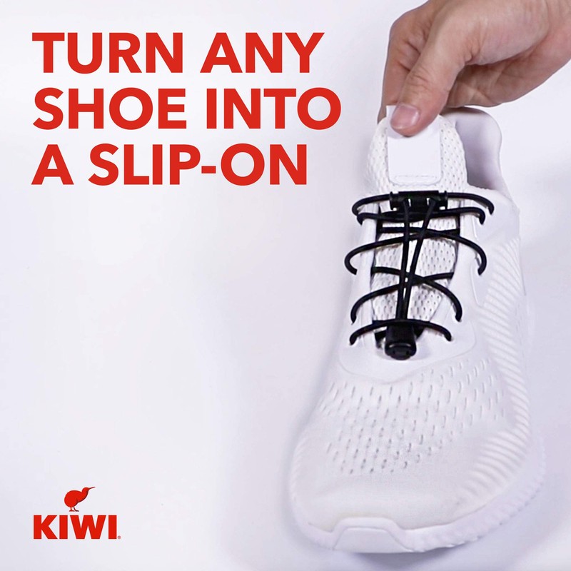 KIWI Sneaker No-Tie Shoe Laces, Red N' Black, One Size