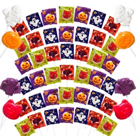 Trick or Treat - Halloween Candy Individually Wrapped Lollipops Suckers Bulk 42, Candlelit Pumpkins,‌ ‌Victorian Wraiths,‌ ‌Moonlit Familiars and ‌Gargoyle's Kin, Halloween-Themed Snacks for Goodie Bags
