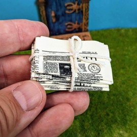 Miniature Printable Newspaper, Miniature Vintage Newspaper, Dollhouse Miniature Newspapers, Miniature Newspaper Bundle of Double Side, for Dollhouse Decor Porch, Miniature Home Decoration (2PCS)