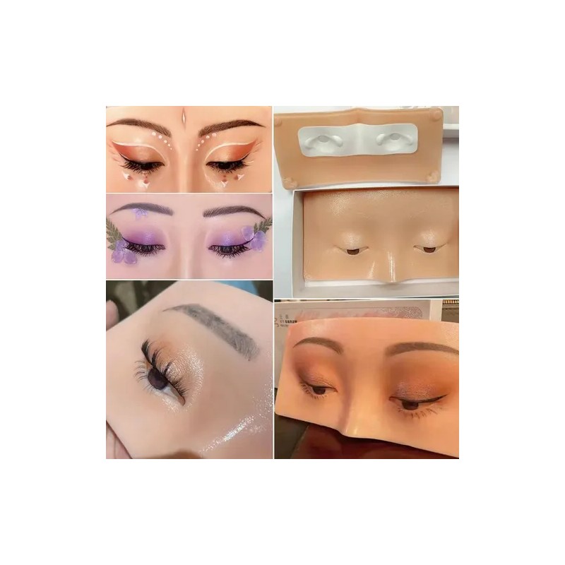 Modelo Práctica Maquillaje Sombras Ojos Aplicación Pestañas