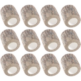 12-Pack Self Adhesive Bandage Wrap 2Inch x 5 Yards, Elastic Athletic Tape, Tattoo Grip Tape, Non Woven Medical Tape for First Aid, Sports, Wrist, Ankle, Vet Wrap for Pets (Desert-Camo)