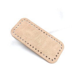 1 Pc DIY Bags Bottom Mat Pad Crochet Bags Bottom with Holes for DIY Bag Making (Apricot, Square 3.15"×7")