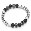 COOLSTEELANDBEYOND Mens Women Elastic Franco Link Curb Chain Bracelet Steel
