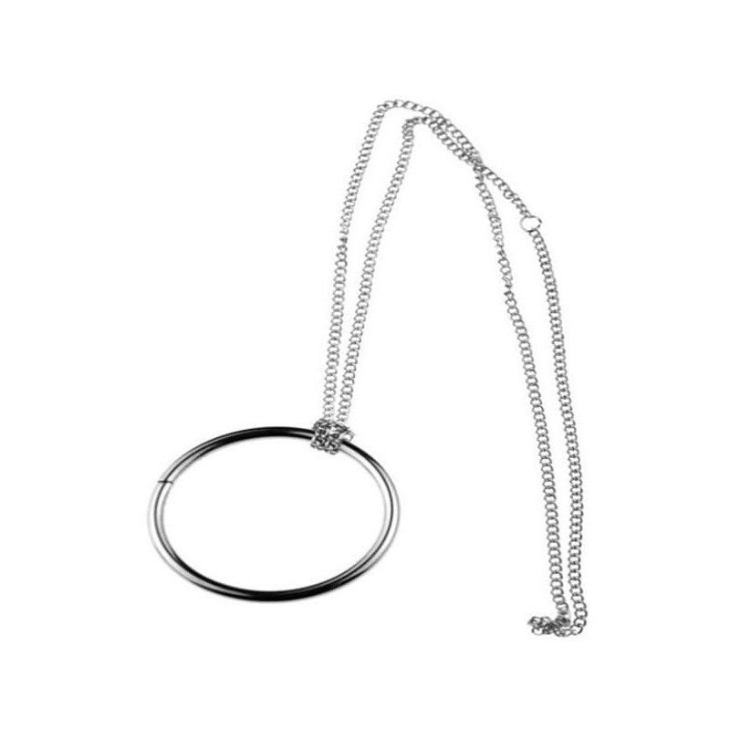 1Pc Silver Ring and Chain (Large Ring) Magic Tricks Metal