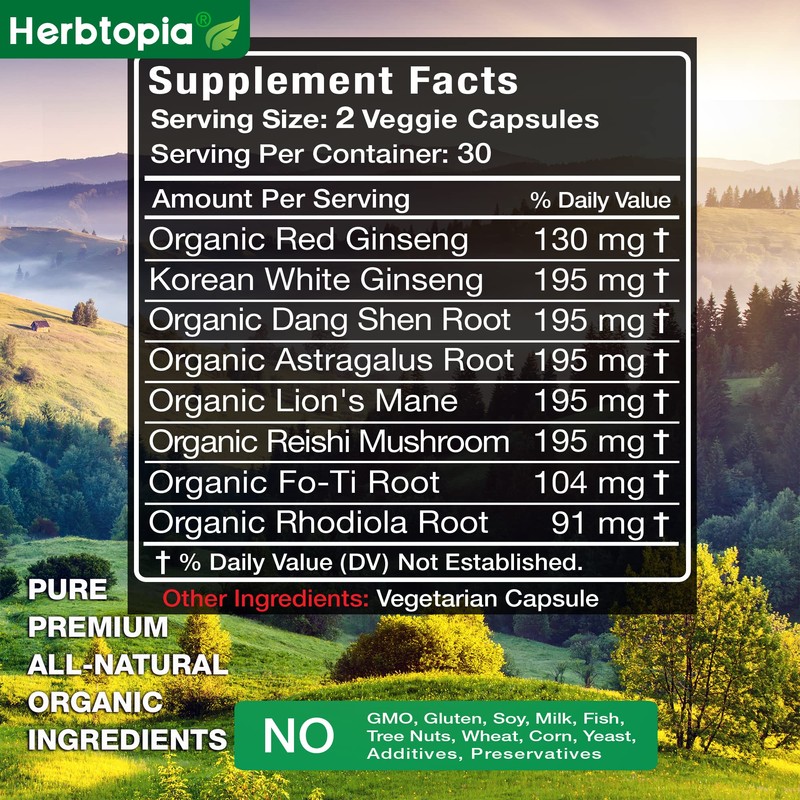 Herbtopia Forever Young Longevity Supplement for Immunity, Anti Gray Hair,