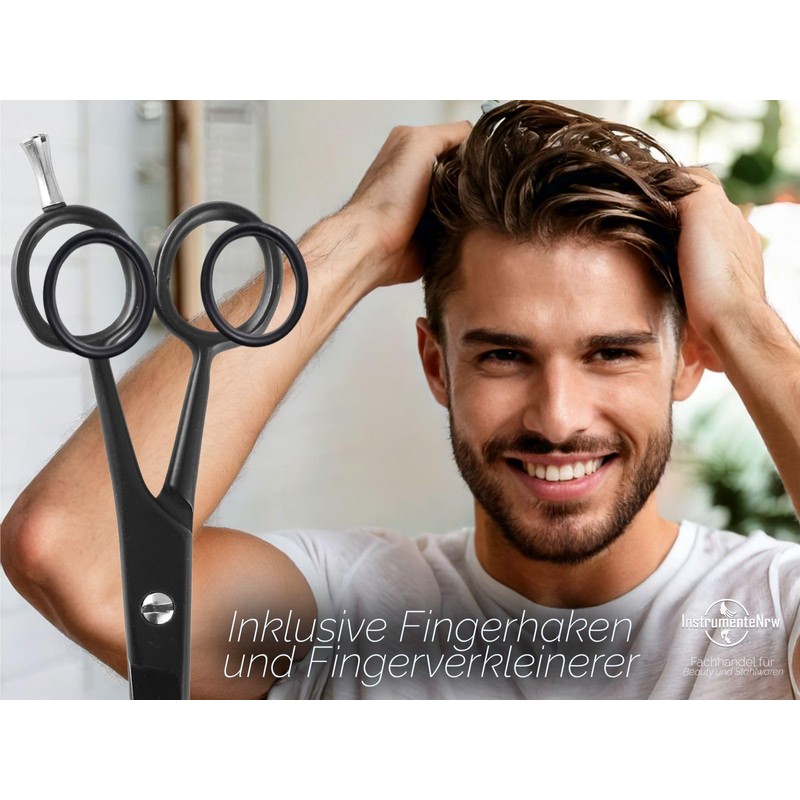 Premium Hairdressing Scissors with Micro Teeth - Finger Rest -