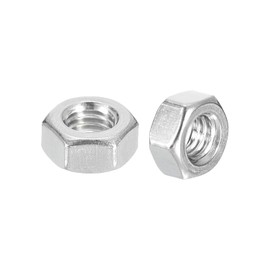 METALLIXITY Hex Nuts (M5x0.8mm) 100Pcs, 304 Stainless Steel Metric Coarse Thread Hexagon Nut Hardware - for DIY Home Repair Machinery, Silver