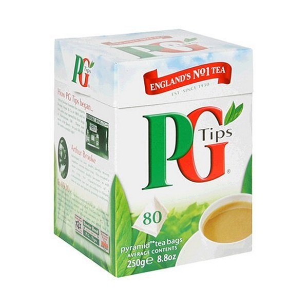 PG Tips Black Tea, Pyramid Tea Bags, 80-Count Boxes (Pack of 4)