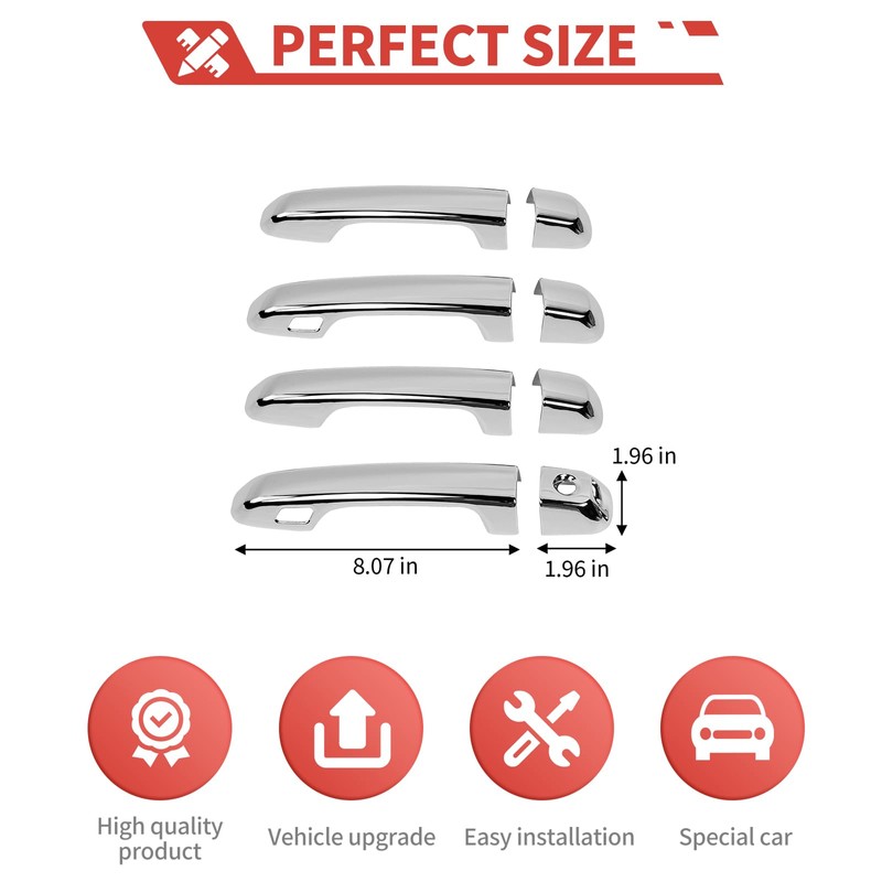 CheroCar Exterior Door Handle Cover Compatible with Toyota 4Runner 2010-2024