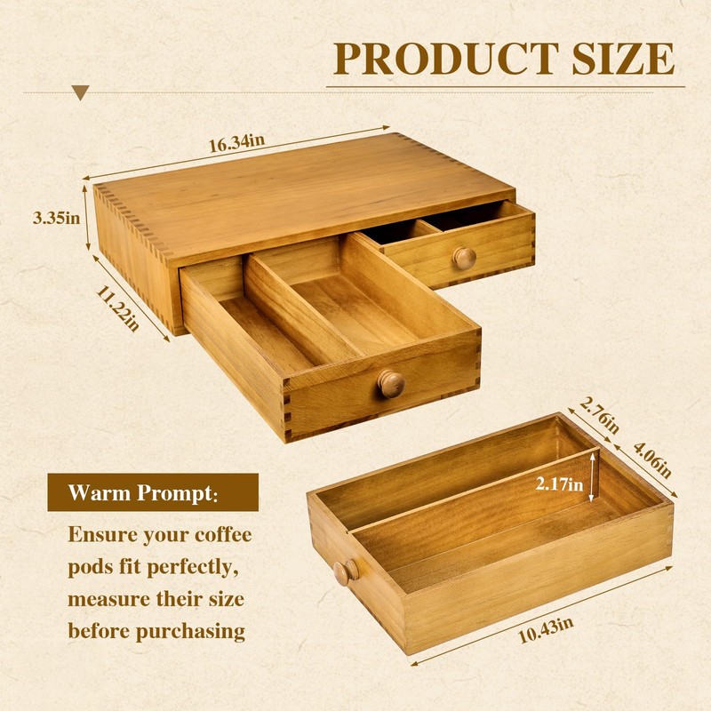 NANXITU K Cup Storage Organizer,Wood Coffee Pod and Tea Bag
