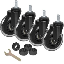 3" Caster Wheels Heavy Duty Set of 4 with M10-25 Threaded Stem
