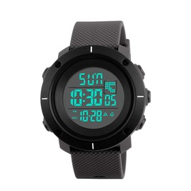 TONSHEN Digital Sports Plastic Watches and Rubber Strap Outdoor Military 50 m Waterproof Watches Men's Watch Women's Watch Multifunctional Calendar Alarm Watch, Men, Strap