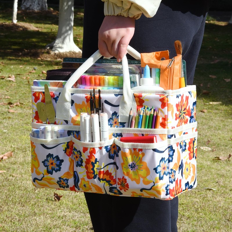 qianshan Craft Organizer Tote Bag with Multiple Pockets, Large Art