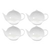 Sizikato 4pcs Pure White Ceramic Tea Bag Holder Tea Bag