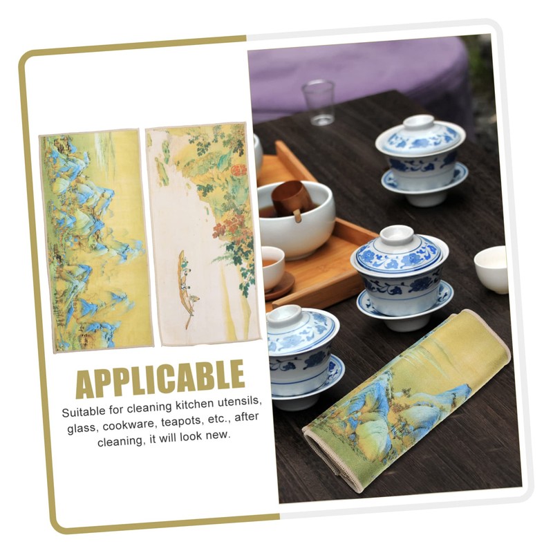 Ipetboom 2Pcs High Absorbency Tea Towel Thickened Dual Sided Teaware