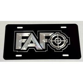 FAFO Scope Car Tag Diamond Etched Engraved Vanity Front Aluminum License Plate