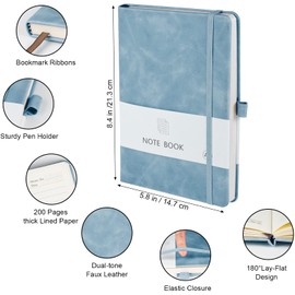 Journal Notebook Lined Pages,Leather Hardcover Journal 200 pages 100 Sheets, Executive Notebooks Daily Diary for Men Women Business Travel School Work