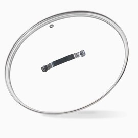 12 InchTempered Glass Lid, Cooking Pot Lid with Stainless Steel Handle for Pots,Pans and Skillets (12 Inch)