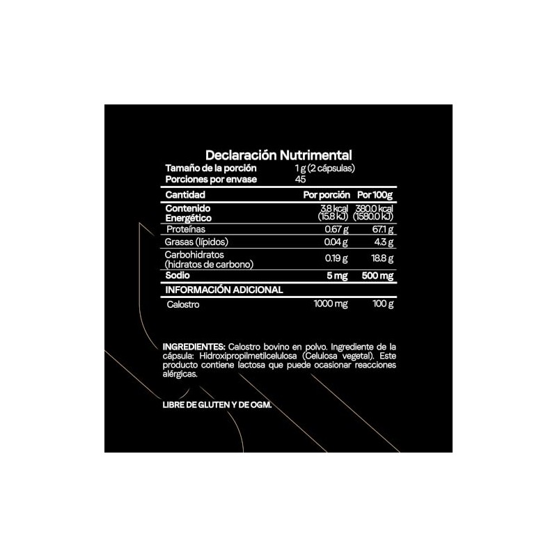 Bovine Colostrum 1000 mg | Calostro Bovino con Inmunoglobulinas Naturales