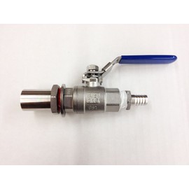 Quick Fit Weldless 316 Stainless Steel Ball Valve with Bulkhead and 1/2 Inch Nipple