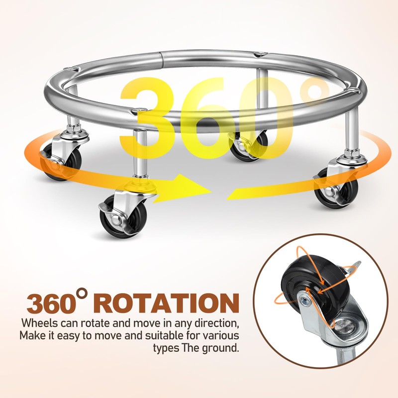 Movable Propane Tank Holder 20Lb Cylinder Stand with Brake Wheels