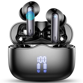 Bluetooth Kopfhörer, Kopfhörer Kabellos Bluetooth 5.3 In Ear Kopfhörer mit 4 ENC Noise Cancelling Mic, Kabellose Kopfhörer Immersiver HiFi Stereo, IP7 Wasserdicht Ohrhörer, 40Std Earbuds LED-Anzeige
